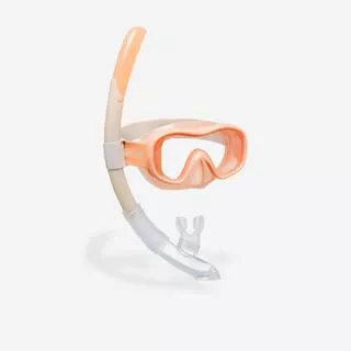 Kit snorkeling bambino 100 maschera boccaglio arancione