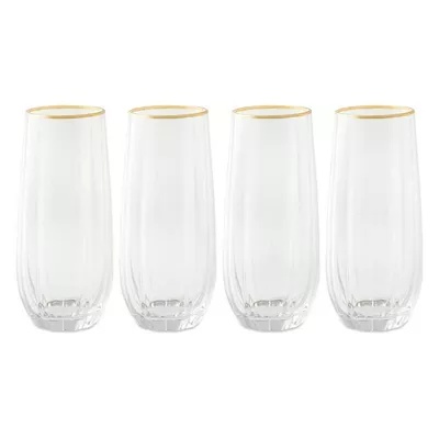 Thyme & Table 4-Piece Scalloped Stemless Flute Glass Set