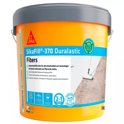 REVESTIMIENTO ELÁSTICO SIKAFILL-370 FIBRAS 5 KG GRIS