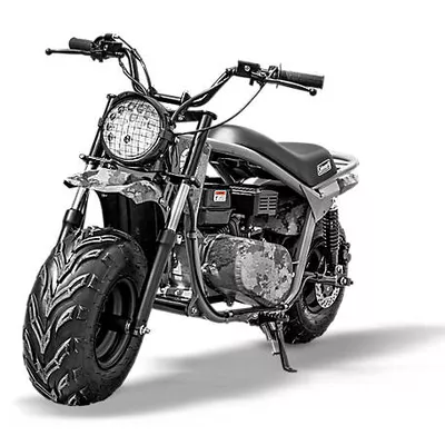 New!  Coleman Powersports Rear Suspension 196cc Gas-Powered Minibike, Grey/Camo