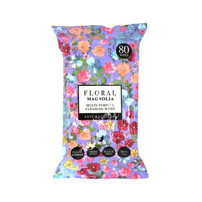 Floral Anti-Bacterial Wipes Magnolia 80pk