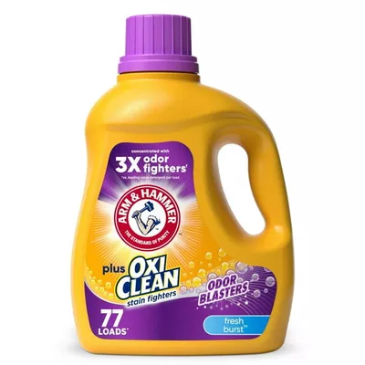 ARM & HAMMER Plus OxiClean Odor Blasters Liquid Laundry Detergent, Fresh Scent, 77 Loads