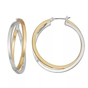 Napier Criss Cross Hoop Earrings