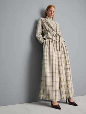 Pantalones a cuadros de pernera ancha