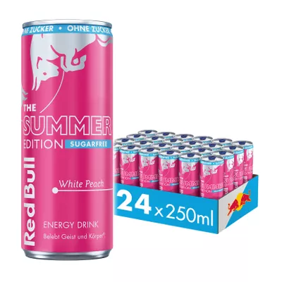 Red Bull White Peach Sugarfree 0,25 Liter Dose, 24er Pack