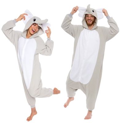 Adult Elephant Animal One Piece Unisex - Plush Cosplay Elephant Costume by Silver Lilly (Medium)