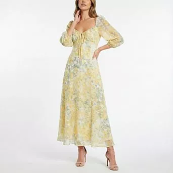 Petite Taylor Long Sleeve Sweetheart Fit & Flare Dress