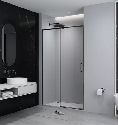 MAMPARA DE DUCHA FRONTAL CORREDERA TEKA INCA SLIM 160CM NEGRO