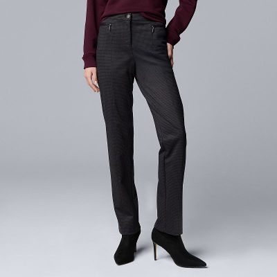 Women's Simply Vera Vera Wang Mid Rise Slim Ponte Pants