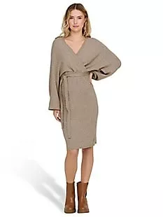 Ibi Tied Surplice Dolman Sweater Dress