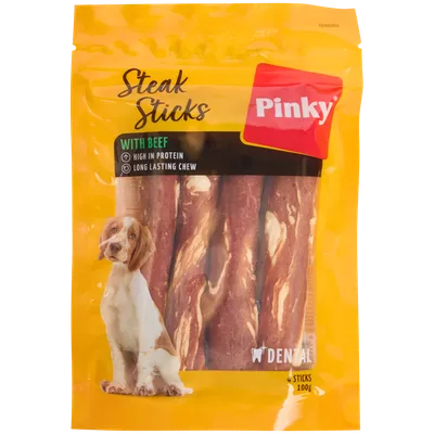 Psí pamlsky Pinky Steak Sticks