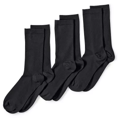 Women's Lands' End Seamless Toe Solid Crew Socks 3-Pack