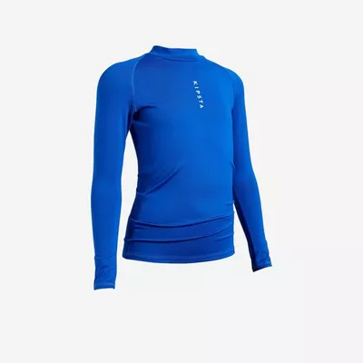 KIPSTA Kinder Fußball Funktionsshirt langarm wärmend - Keepcomfort blau