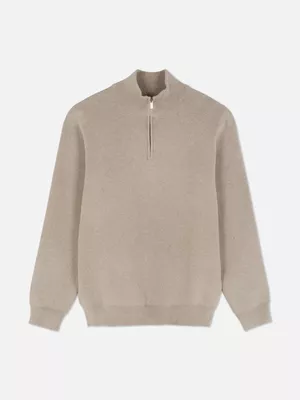 Jersey con cuello chimenea y media cremallera