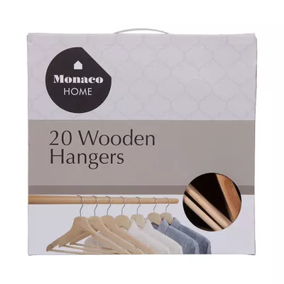 Monaco Home Wooden Hangers 20pk