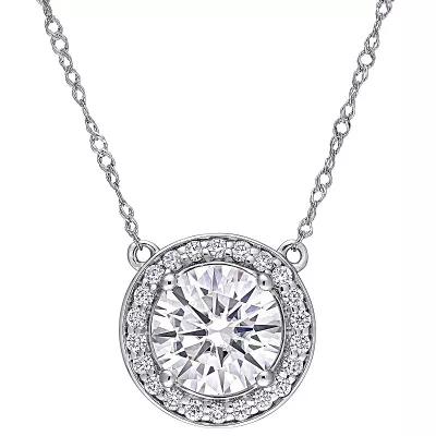 Stella Grace 14k White Gold 2 1/4 Carat T.W. Lab-Created Moissanite Circle Necklace