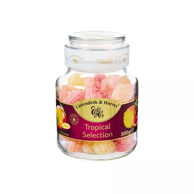 Cavendish & Harvey Glass jar Tropical 300g