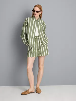 Pantalones cortos a rayas de popelina de algodón