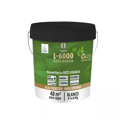 PINTURA PLASTICA BLANCA MATE 4L L6000