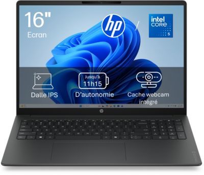 Hp - Ordinateur Portable  16-Bu0091nfx 16 Pouces Intel Core 5 120u 8 Go Ram Ddr5 Ssd 512 Go
