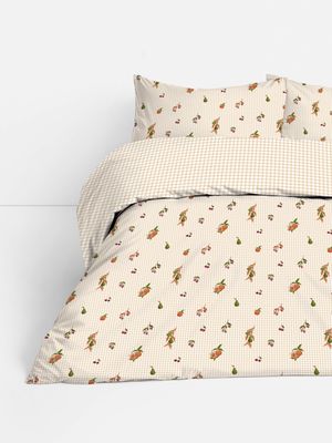 Set de funda nórdica a cuadros vichy con frutas