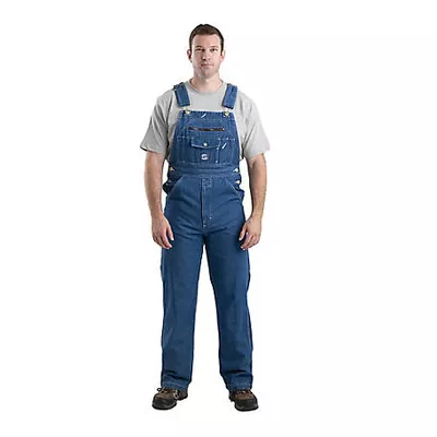 Berne Men's Vintage Washed Unlined Denim Bib Overalls
