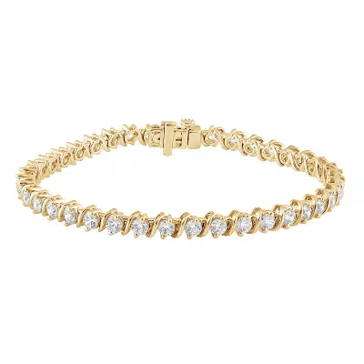 Gemstone Brilliance Round Lab-Created White Sapphire Tennis Bracelet