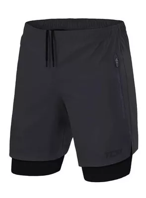 TCA Pantaloncini da uomo Ultra 2 in 1 con tasca zip