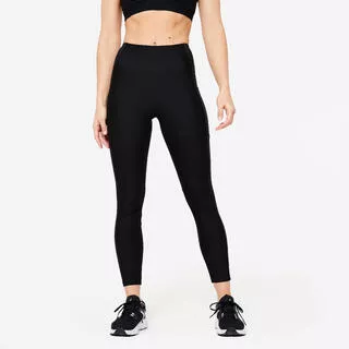 DOMYOS Leggings donna fitness 120 vita alta nero
