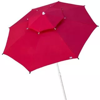 Aktive Ombrellone da spiaggia grande antivento con 8 stecche, 280 cm, rosso