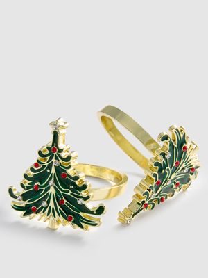 Pack de 2 servilleteros de árbol de Navidad