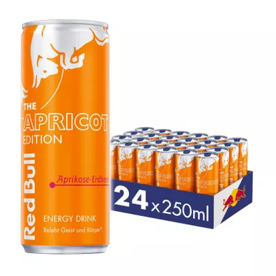 Red Bull Energy Drink Apricot Edition Aprikose-Erdbeere 0,25 Liter Dose, 24er Pack