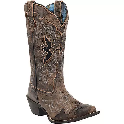 Laredo Women's Lucretia Leather Cowboy Boots, 13 in., Tan/Black