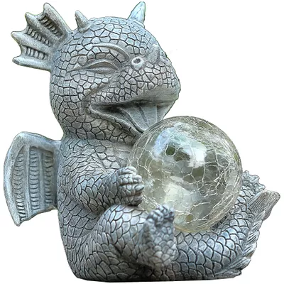 Solar Adorable Baby Dragon Garden Statue