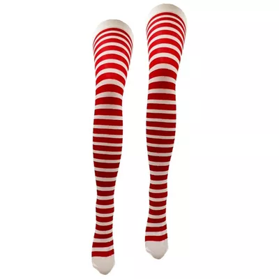 Knæstrømper, rød/hvid