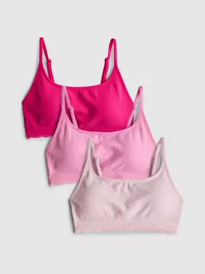 Pack de 3 bralettes con ribete y sin costuras