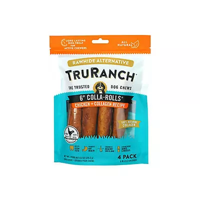 TruRanch 6 in. Colla-Rolls Chicken and Collagen Recipe Dog Chews, 4 pk.