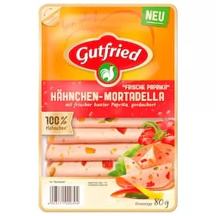Gutfried Hähnchen Mortadella Paprika 80g