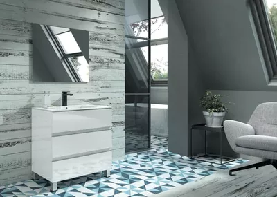 MUEBLE DE BAÑO BOSTON BLANCO 80X45CM 3 CAJONES