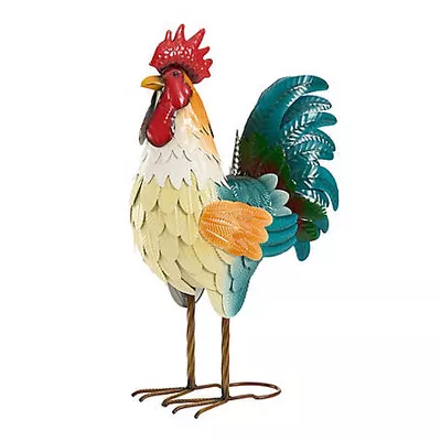 New!  Red Shed Outdoor Colorful Metal Rooster Statue, 24 in.