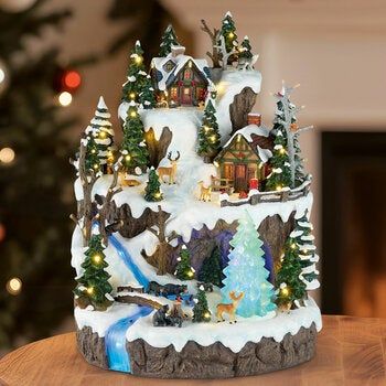 Snowy Woodland Village Holiday Figurine 47cm