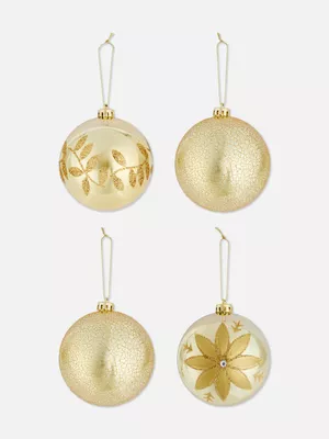 Pack de 4 bolas navideñas de espejo