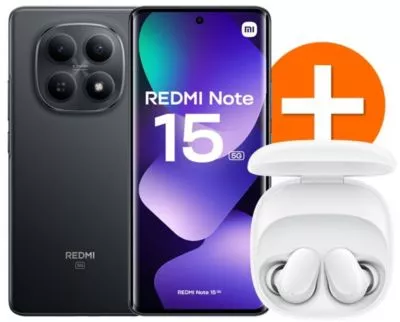 Smartphone XIAOMI Smartphone XIAOMI Redmi Note 15 5G 256 Go Noir + Coque + Écouteurs Buds 6 Play