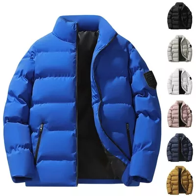 Wavsuf Puffer Jackets for Men Winter Jacket Heavyweight for Men for Men Coats Pink Size 2XL
