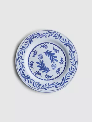 Pack de 2 platos llanos con flores mediterráneas