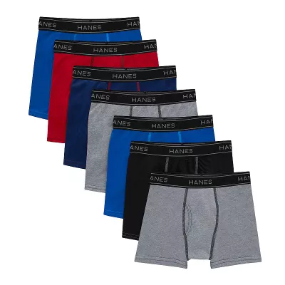 Hanes Ultimate Boys' 5+2 Bonus Pack Soft & Lightweight Boxer Brief Underwear