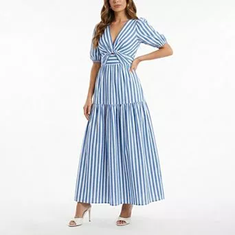 Women's Taylor Twist Front Striped Maxi Dress