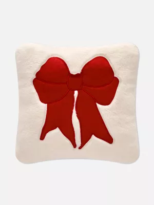 Cojín cuadrado con lazo navideño