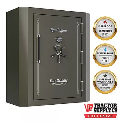 Remington Big Green Fire/Waterproof 84-Gun Safe with Electronic Lock, Bronze Green Satin Metallic