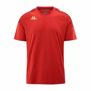 KAPPA t-shirt da uomo in poliestere rosso da fitness